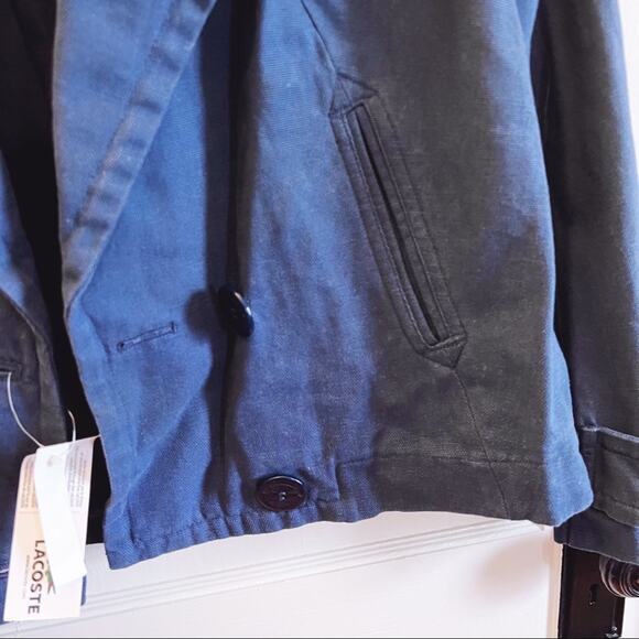 Lacoste Blue Cotton Double-Breasted Blazer - Picture 6 of 13